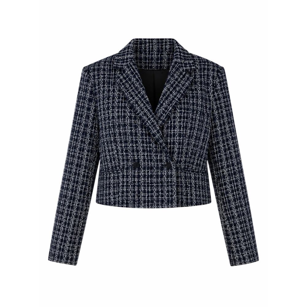 Rag & Bone Elvy Tweed Double Breasted Blazer Jacket Navy Size 12 - Picture 3 of 11